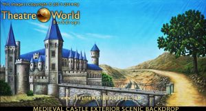 Medieval Castle Exterior with Mote Professional Scenic Backdrop