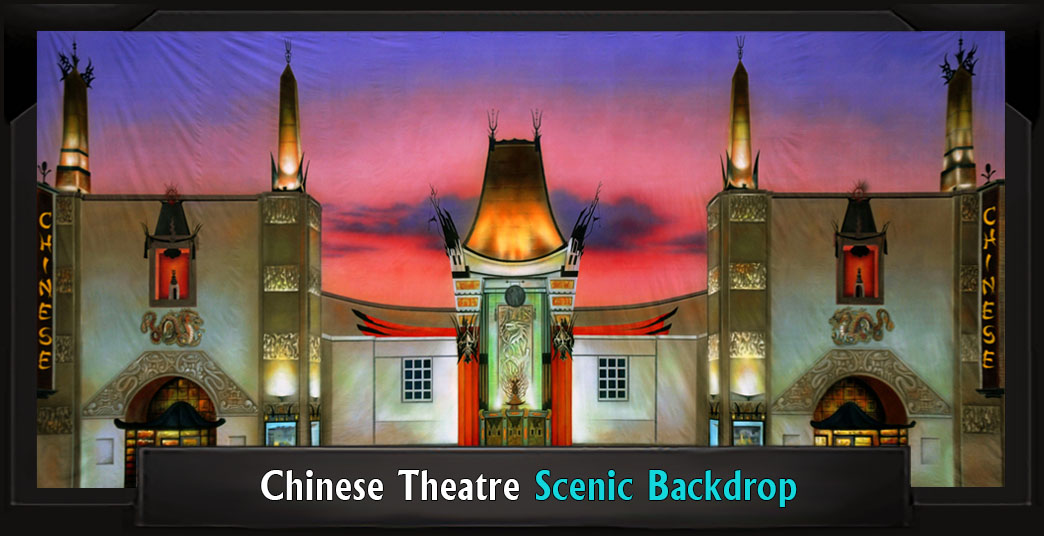CHINESE THEATER with Frame Professional Scenic CHINESE THEATER Singing in the Rain Backdrop