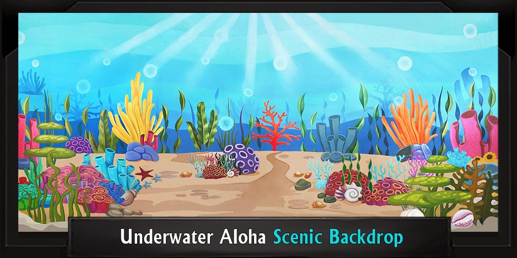Underwater Aloha Professional Scenic SpongeBob Backdrop