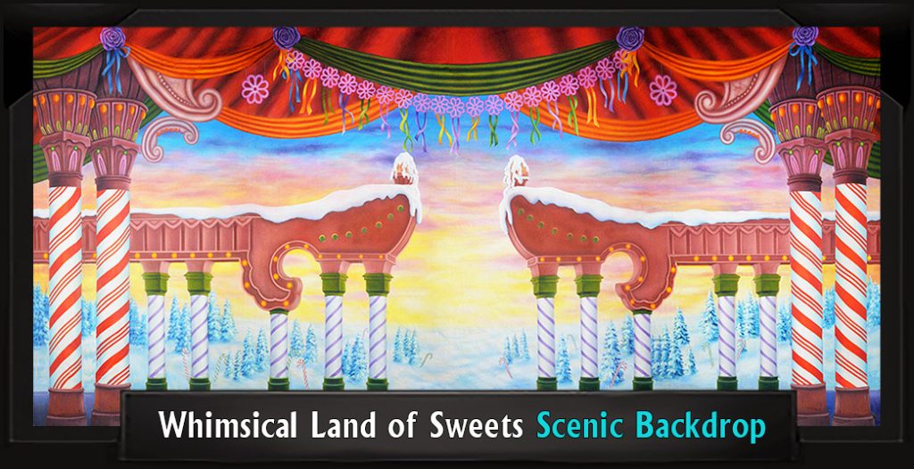 Whimsical Land of Sweets Professional Scenic NUTCRACKER Backdrop