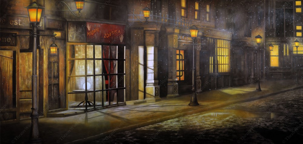 Victorian Street With Snowdust