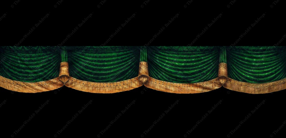 Victorian Hunter Green Curtain Header