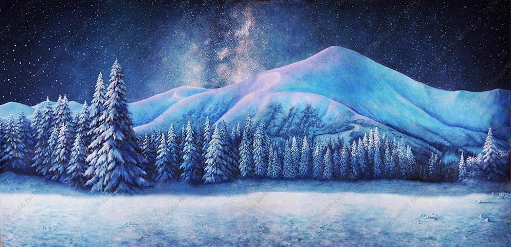 Winter Mountain at Night