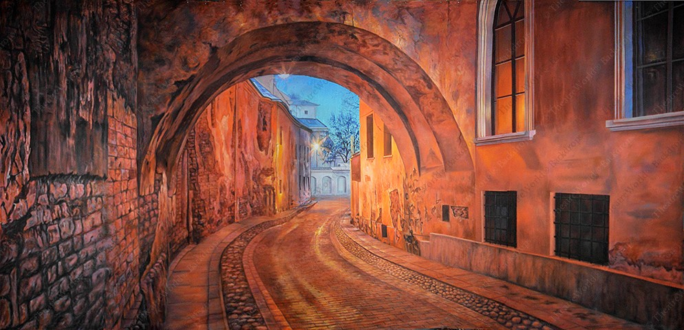 European Street with Arch