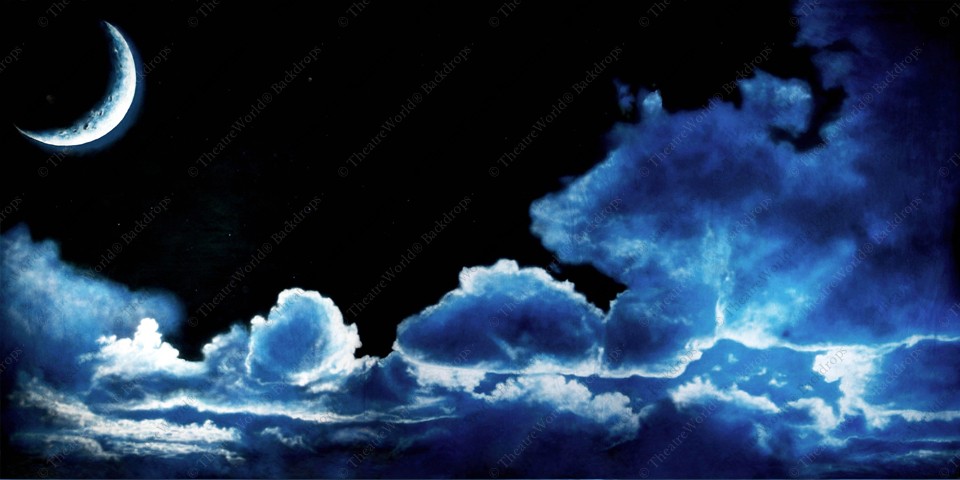 Cloudy Crescent Moon